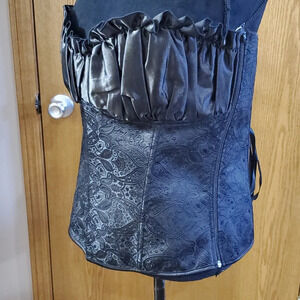 Charmian NWT bodice full lace back strapless brocade steampunk